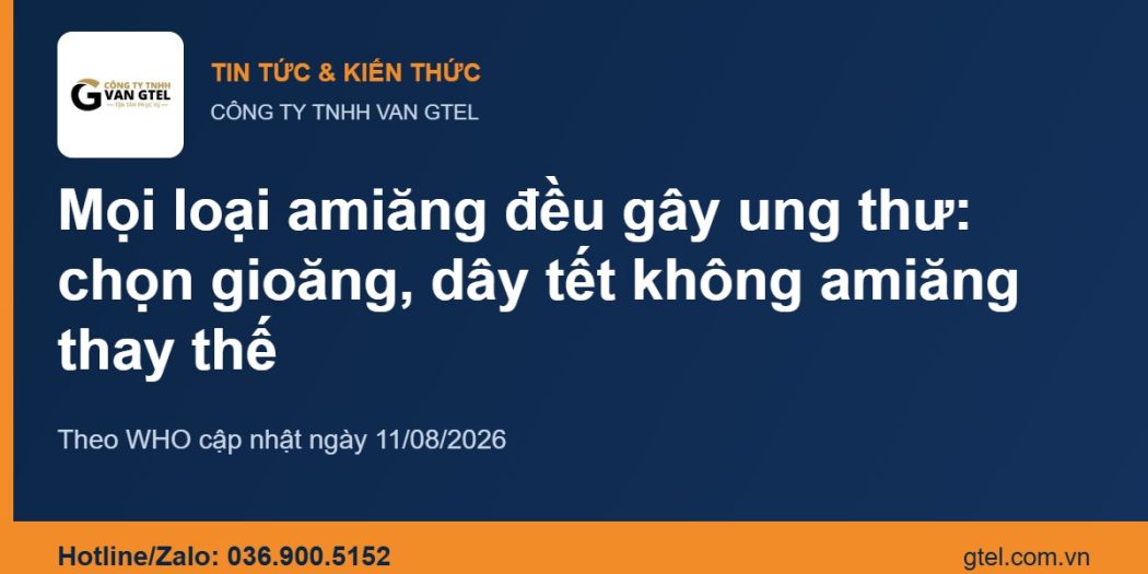 WHO: mọi loại amiăng đều gây ung thư – chọn gioăng, dây tết không amiăng thay thế Gioăng, dây tết chèn không amiăng thay thế amiăng trắng – CÔNG TY TNHH VAN GTEL